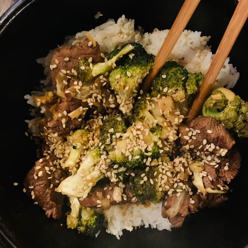 Búfalo Steak y Brocoli